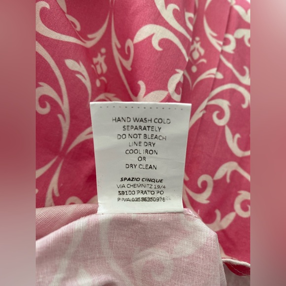 NWOT Spazio Cinque Italy Chic Pink Patterned Dress - Picture 7 of 11